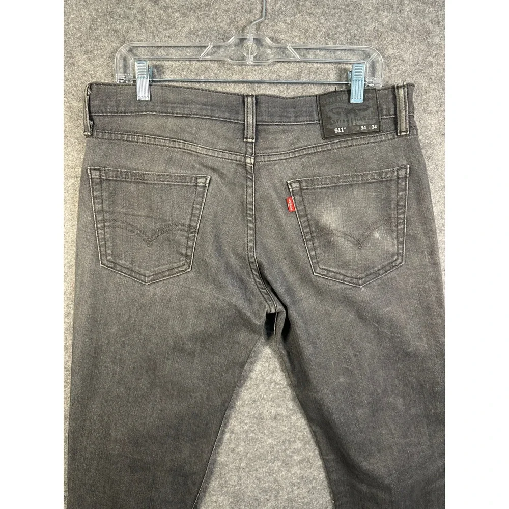 Levis 511 Slim Fit Grey‎ Denim Jeans Mens W34 L34 S40196